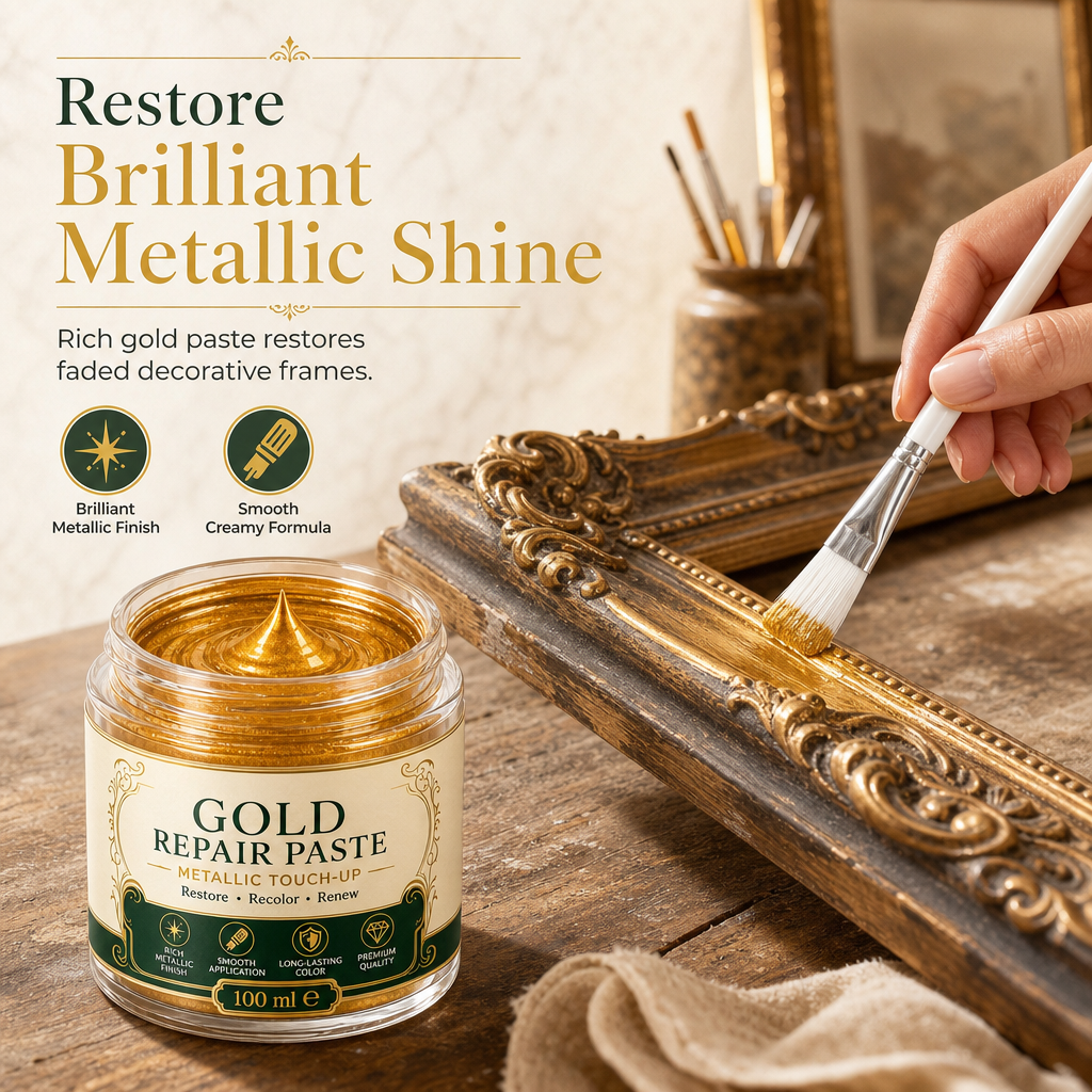 Restore Golden Shine Instantly! Metallic Gold Refinishing Repair Paste