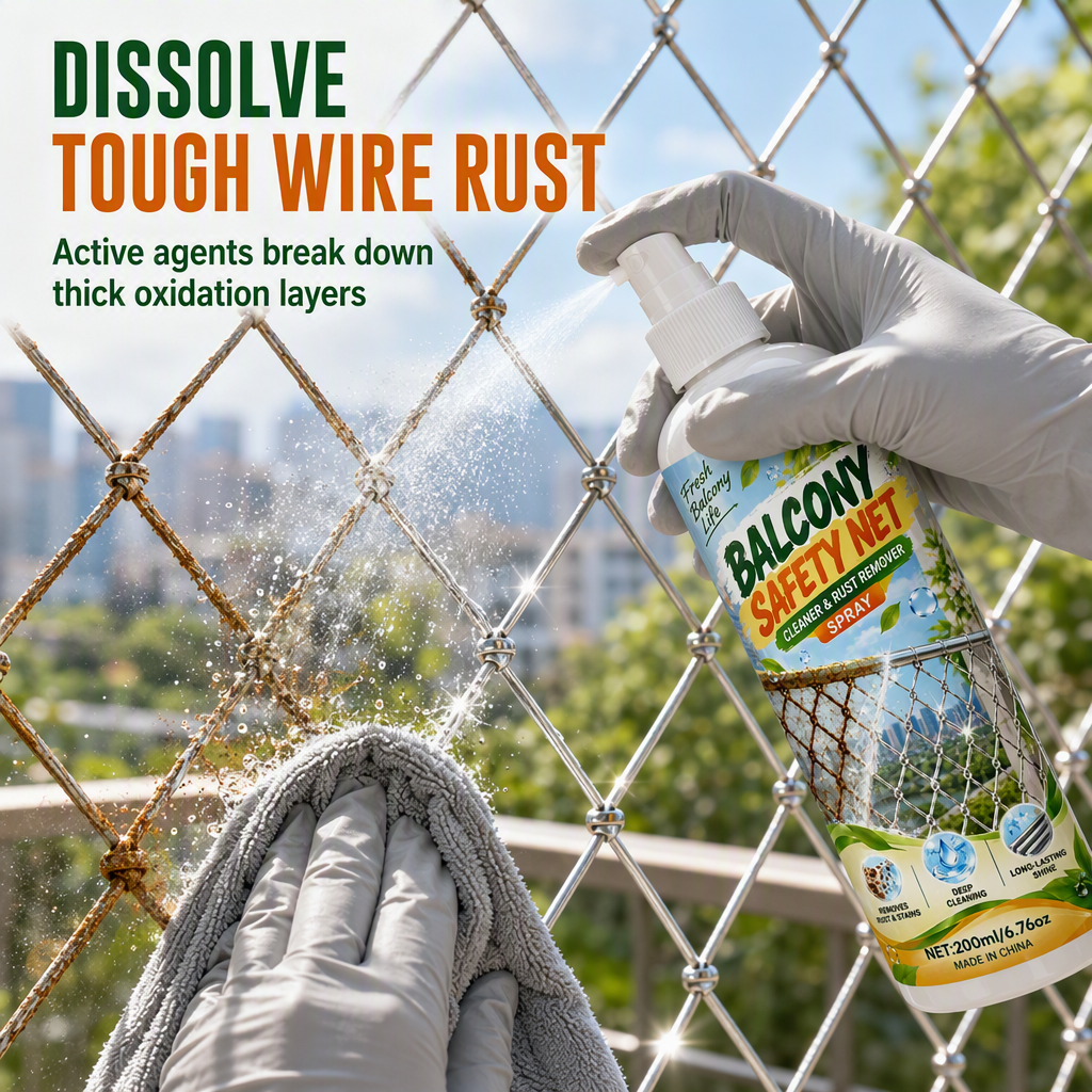 Restore Balcony Safety Nets Instantly! No-Scrub Rust Remover Spray