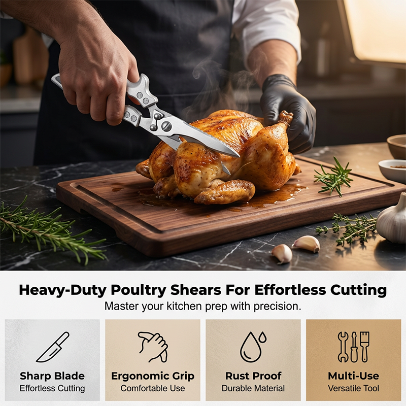 Cut Any Bone Instantly! No-Slip Multi-Function Kitchen Shears