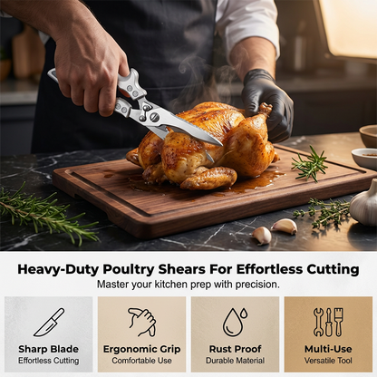 Cut Any Bone Instantly! No-Slip Multi-Function Kitchen Shears