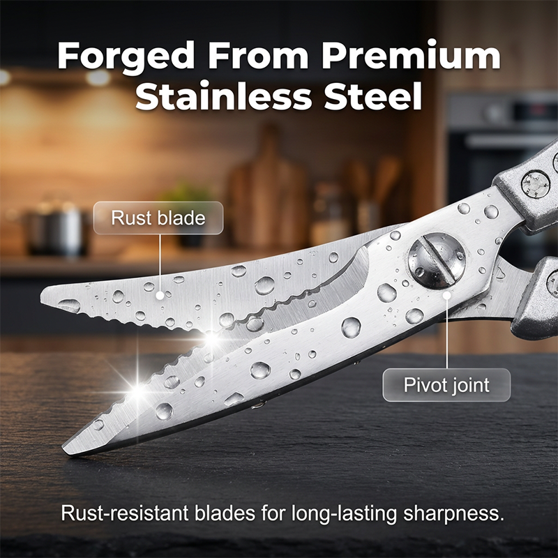 Cut Any Bone Instantly! No-Slip Multi-Function Kitchen Shears