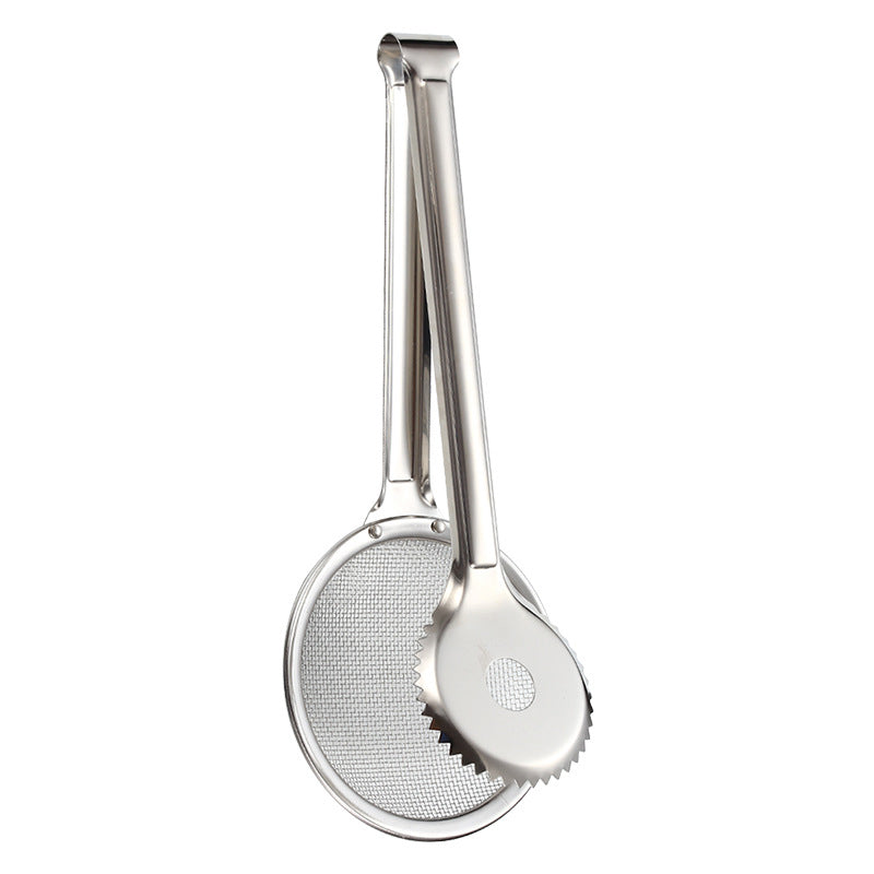Lift Fried Food Instantly! No-Splatter 2-in-1 Oil Filter Tongs