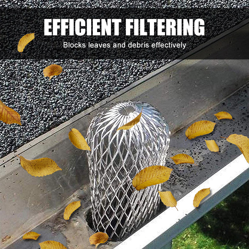 Durable Gutter Downspout Guards – Heavy-Duty Leaf Strainer & Debris Filter for Roof Gutters and Downspouts, Prevents Clogging from Leaves, Twigs, and Roof Debris