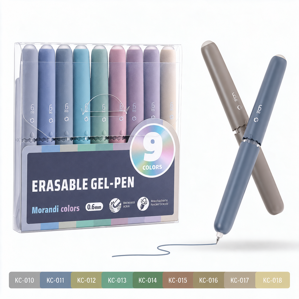 Write & Erase Instantly! No-Mess 8-Color Erasable Gel Pens