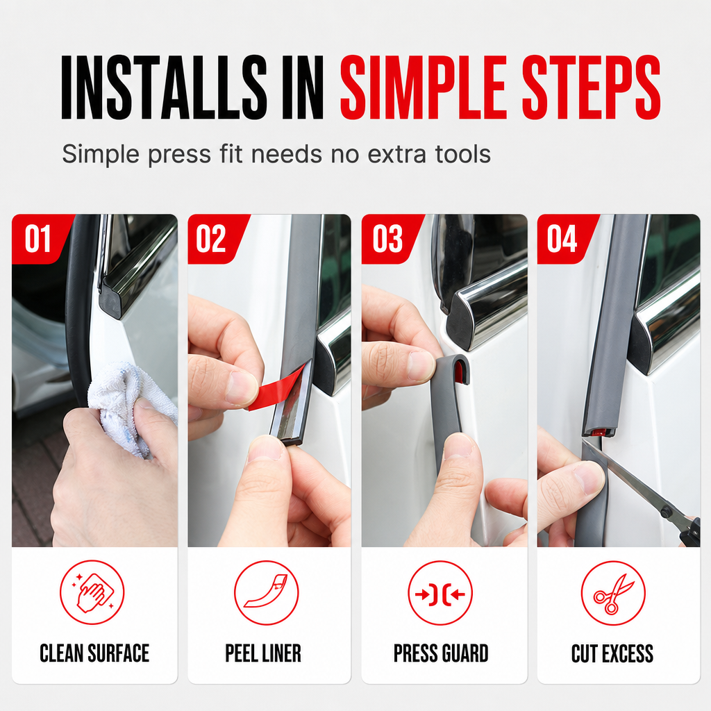 Guard Door Edges Instantly! No-Chip Flexible Car Protector