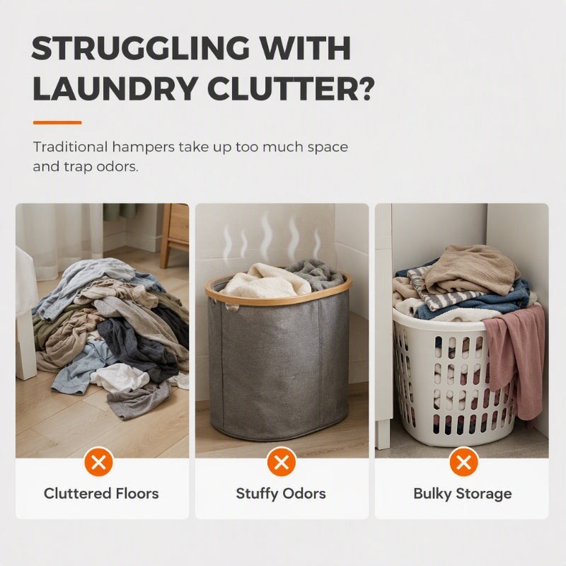 Organize Laundry Instantly! No-Clutter Collapsible Mesh Hamper