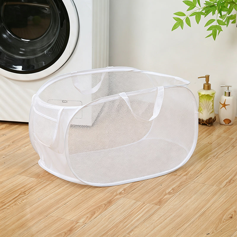 Organize Laundry Instantly! No-Clutter Collapsible Mesh Hamper