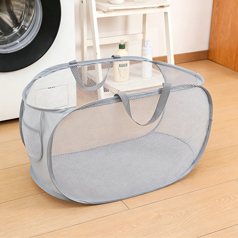 Organize Laundry Instantly! No-Clutter Collapsible Mesh Hamper