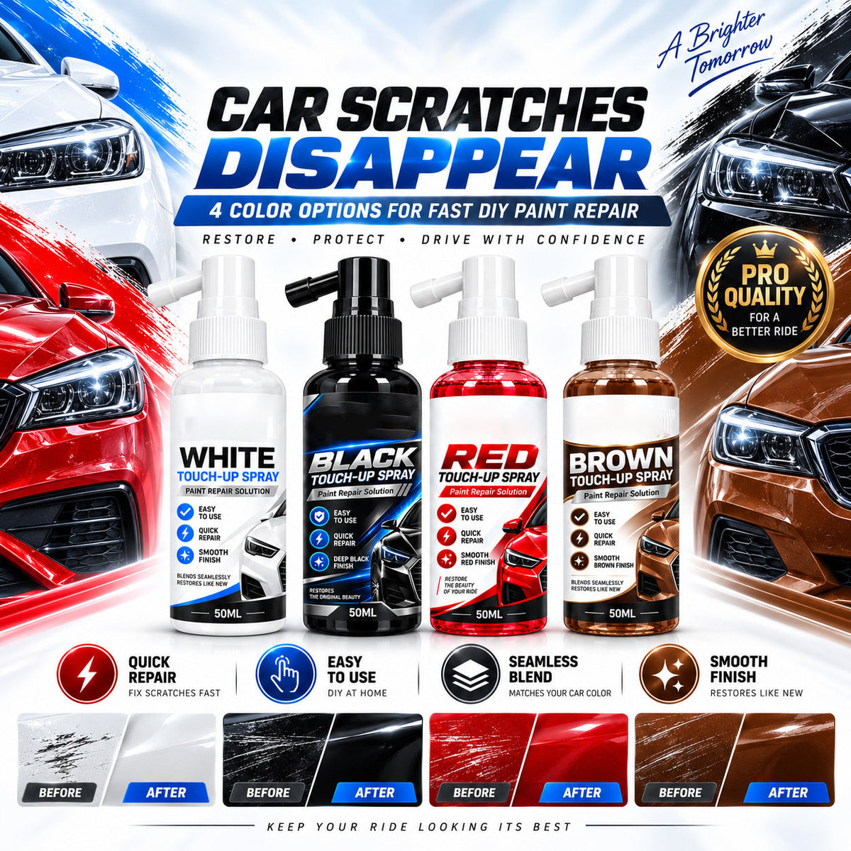 Cover Car Scratches Instantly! No-Mess Touch-Up Spray