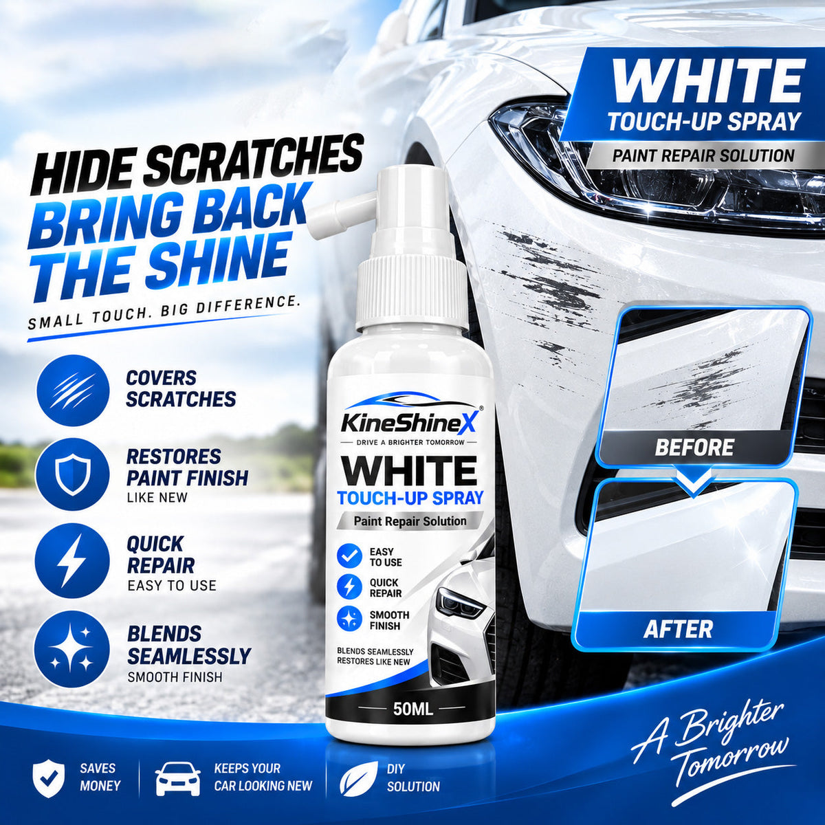 Cover Car Scratches Instantly! No-Mess Touch-Up Spray