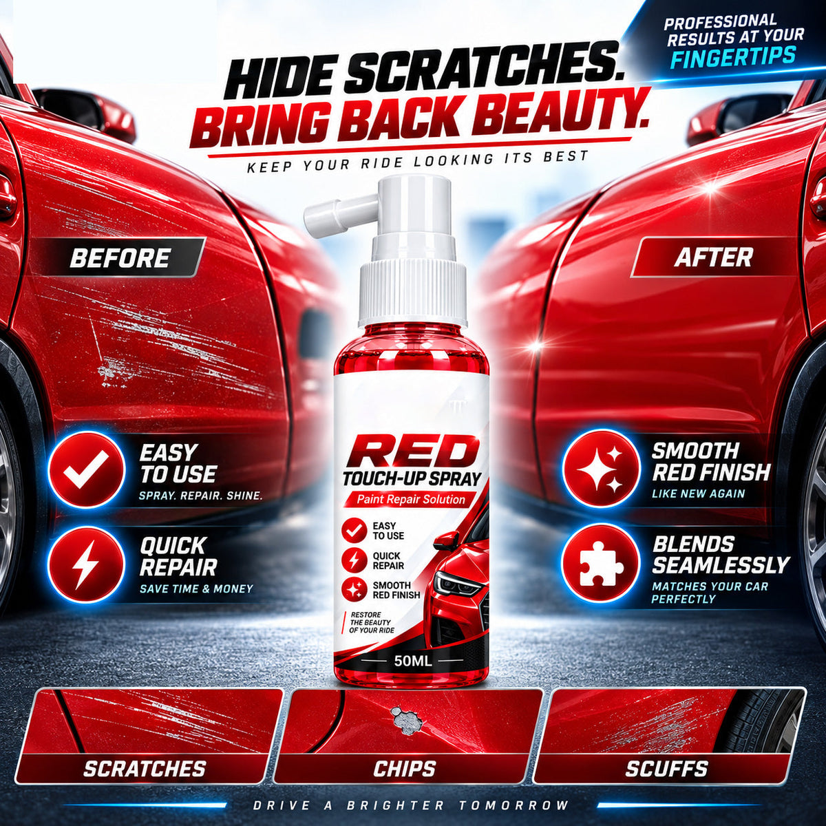 Cover Car Scratches Instantly! No-Mess Touch-Up Spray
