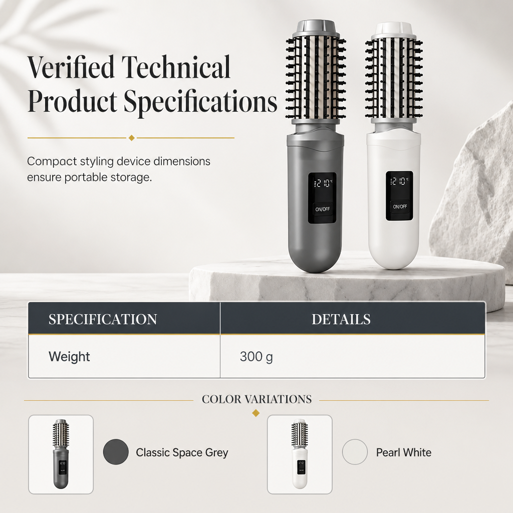 Style Hair Instantly! No-Cord 2-in-1 Straightener Brush
