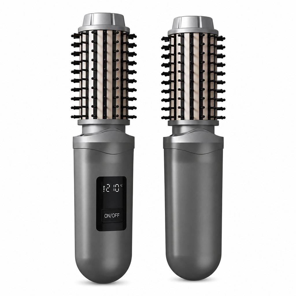 Style Hair Instantly! No-Cord 2-in-1 Straightener Brush