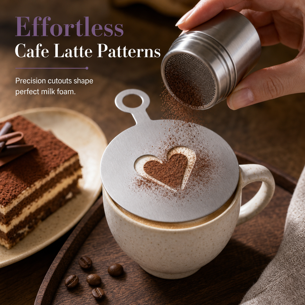 Create Coffee Art Instantly! Stainless Steel Latte Stencil Template