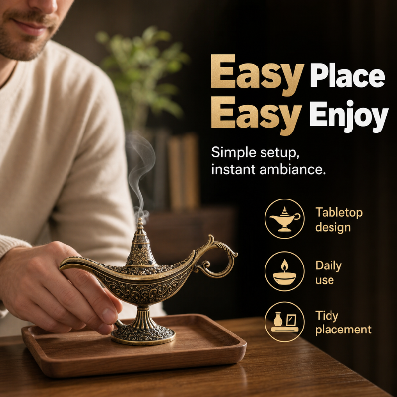 Add Magic Instantly! No-Ash Retro Alloy Incense Burner