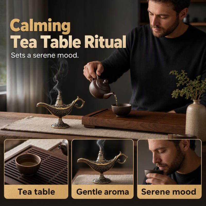 Add Magic Instantly! No-Ash Retro Alloy Incense Burner