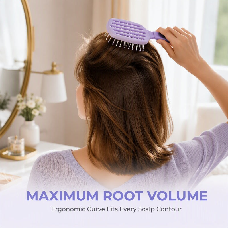 Brush & Fold Instantly! No-Fuss Self-Cleaning Vent Hairbrush