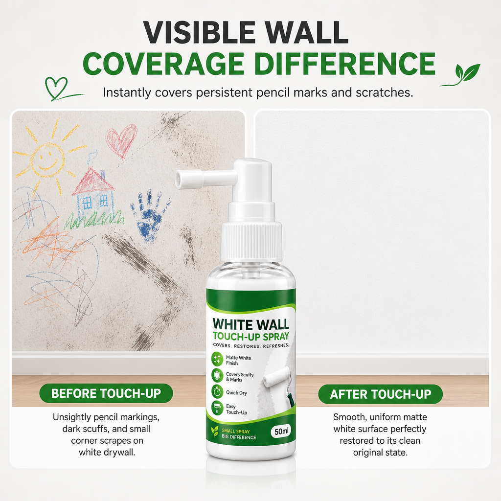 Cover Wall Scuffs Instantly! No-Mess Matte White Touch-Up Spray