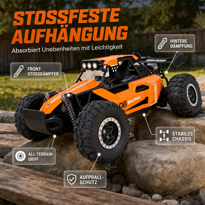 Race Any Terrain Instantly! No-Bump 4WD LED RC Car