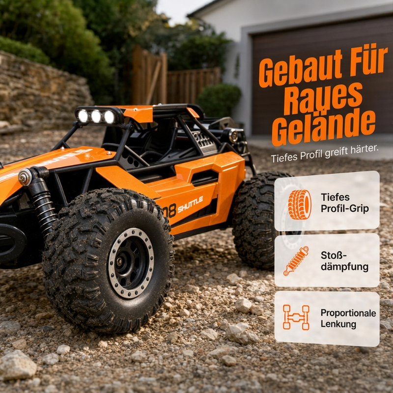 Race Any Terrain Instantly! No-Bump 4WD LED RC Car
