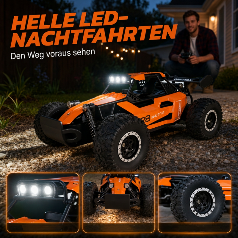 Race Any Terrain Instantly! No-Bump 4WD LED RC Car