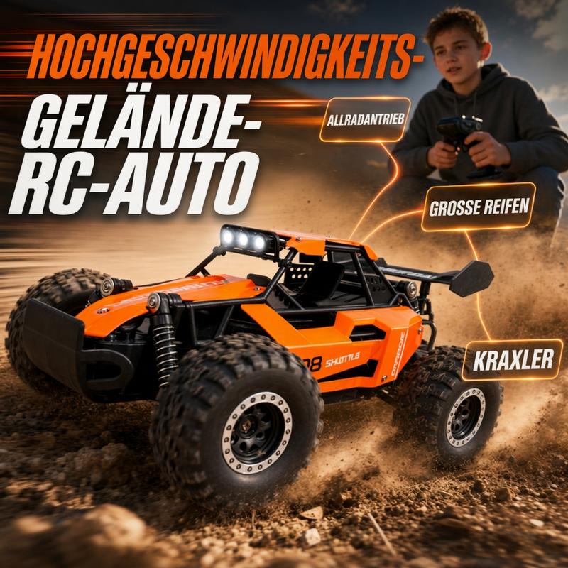 Race Any Terrain Instantly! No-Bump 4WD LED RC Car
