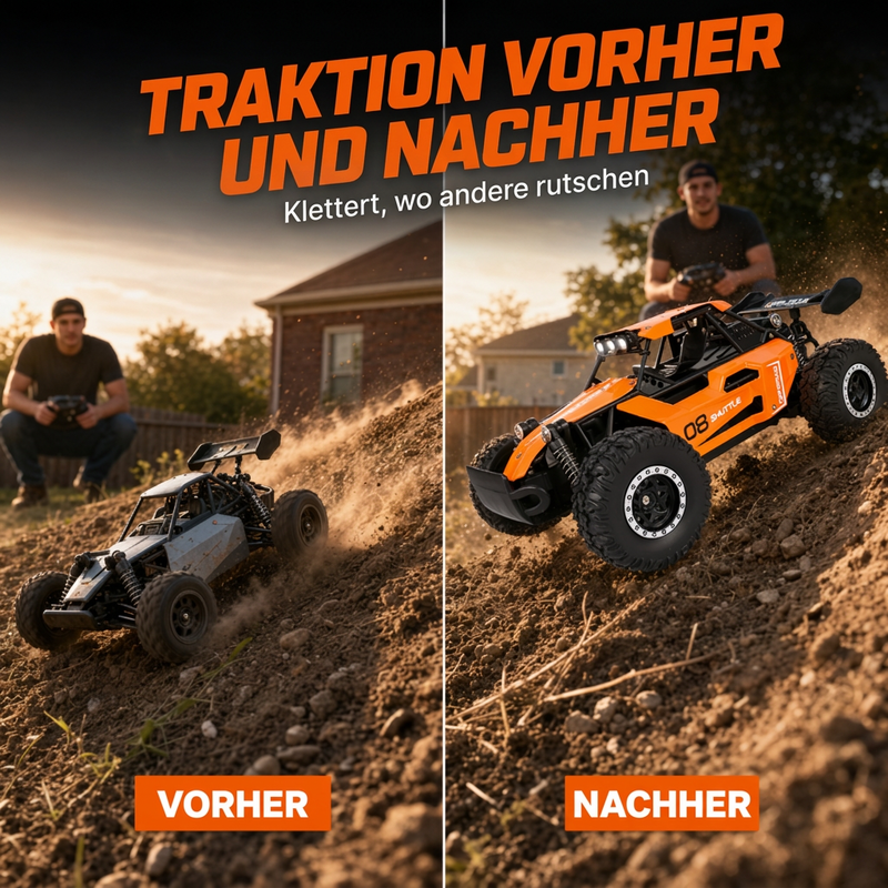 Race Any Terrain Instantly! No-Bump 4WD LED RC Car