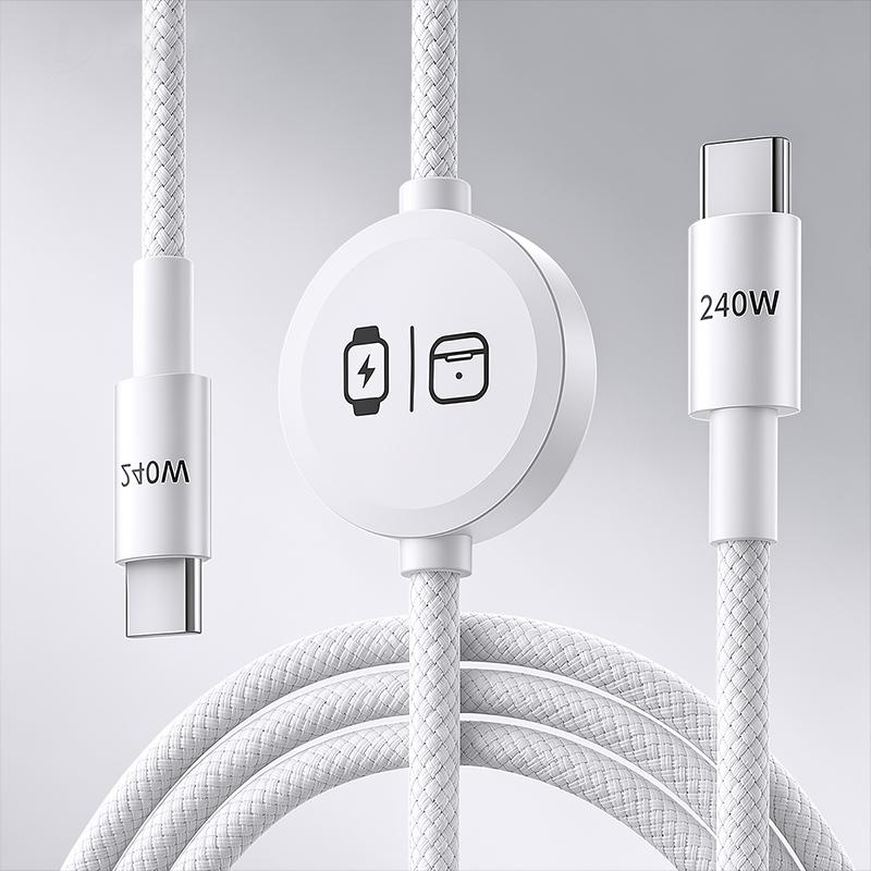 Charge Multi-Devices Instantly! No-Clutter 240W Braided Cable
