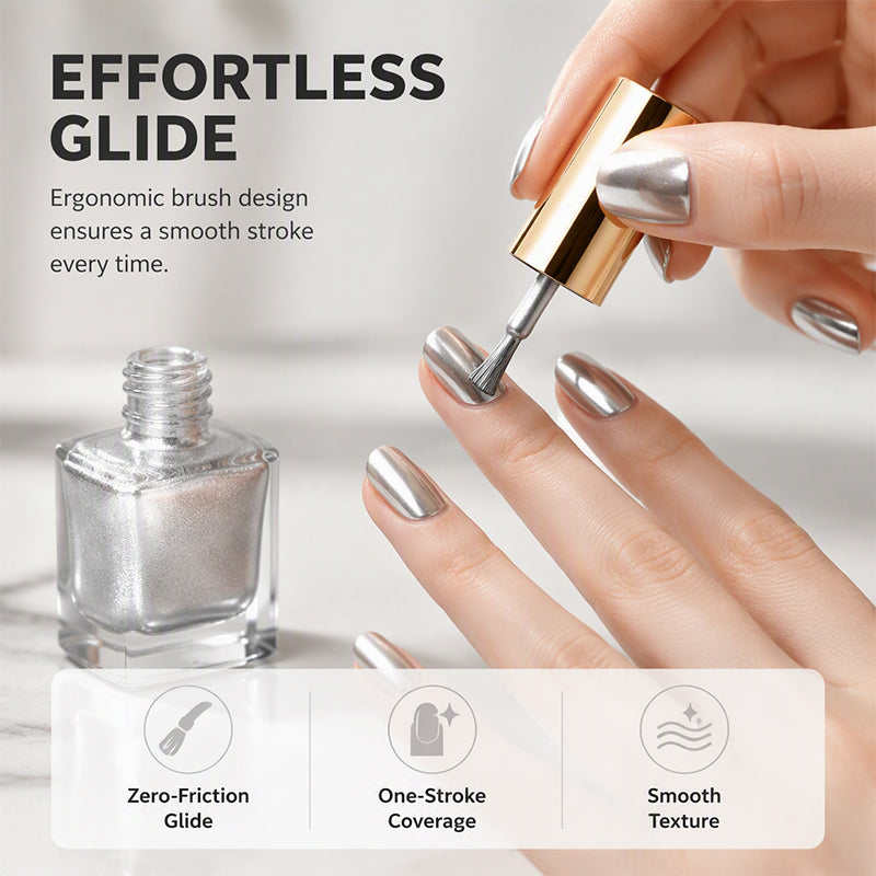 Get Chrome Nails Instantly! No-Lamp Air-Dry Polish