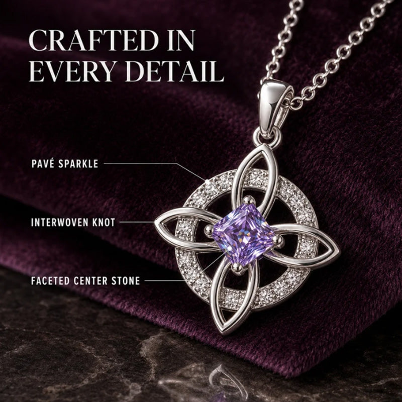 Wear Daily Elegance Instantly! No-Fuss Adjustable Celtic Birthstone Necklace