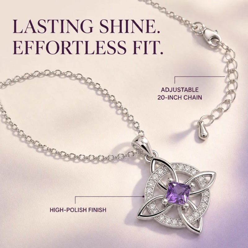 Wear Daily Elegance Instantly! No-Fuss Adjustable Celtic Birthstone Necklace