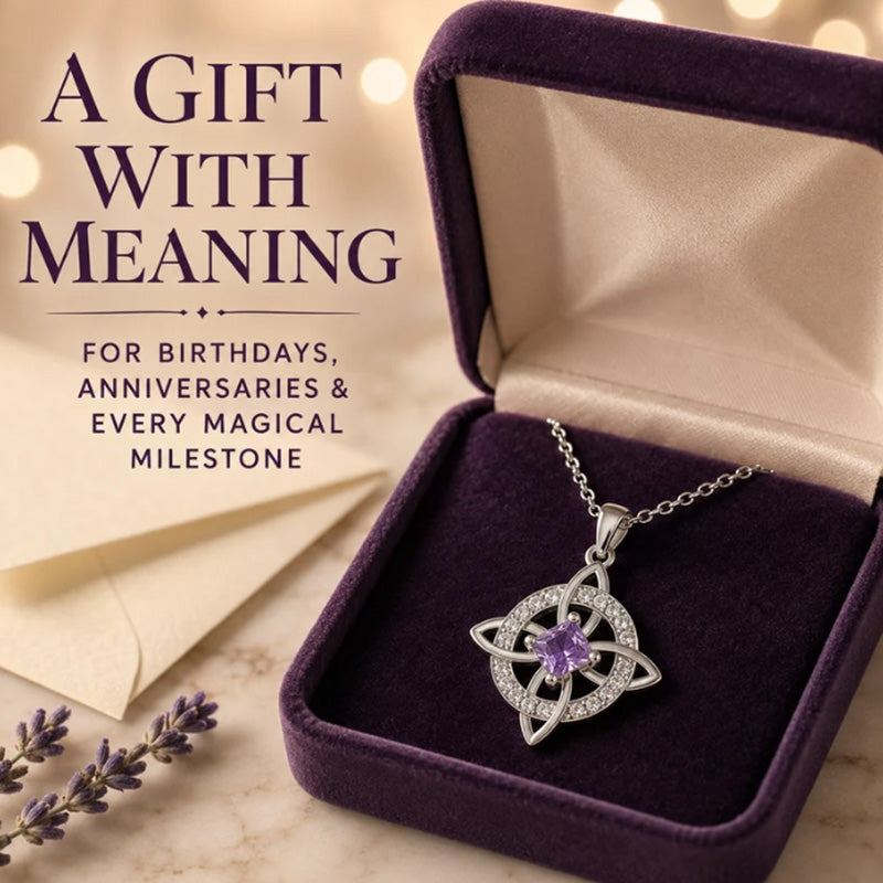 Wear Daily Elegance Instantly! No-Fuss Adjustable Celtic Birthstone Necklace
