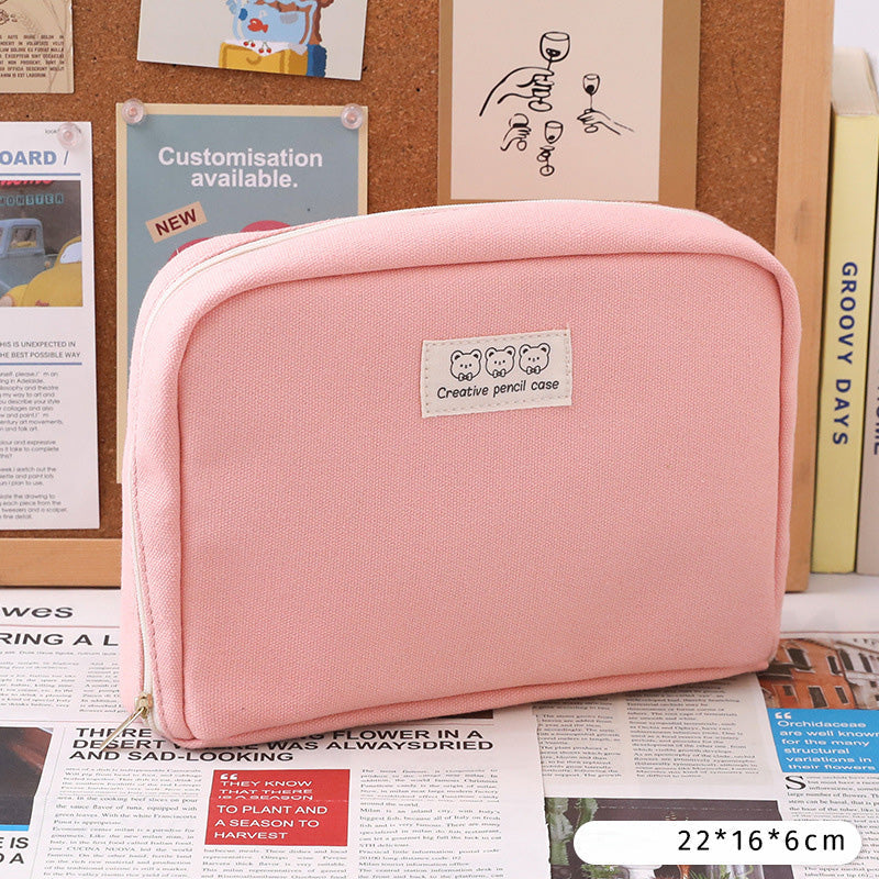 Large Capacity Compartment Zipper Pencil Pouch