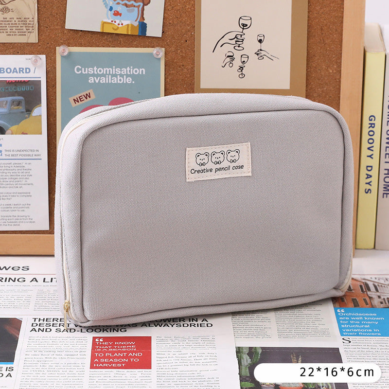 Large Capacity Compartment Zipper Pencil Pouch