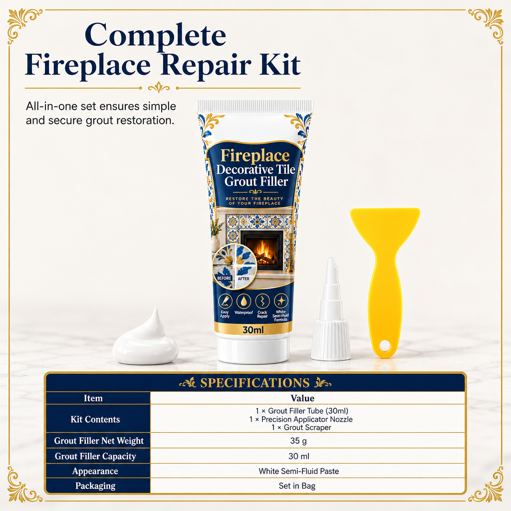 Restore Fireplace Grout Instantly! No-Mess Precision Repair Kit