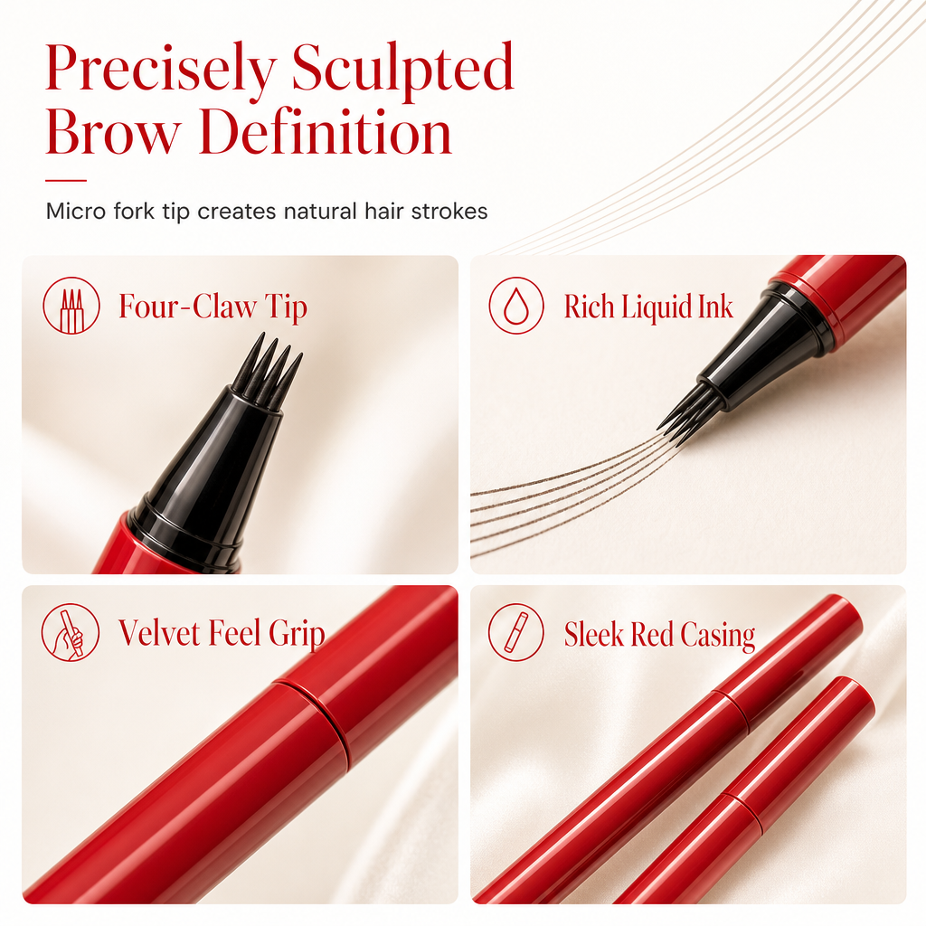 Draw Brow Strokes Instantly! No-Clump Multi-Prong Liquid Pen