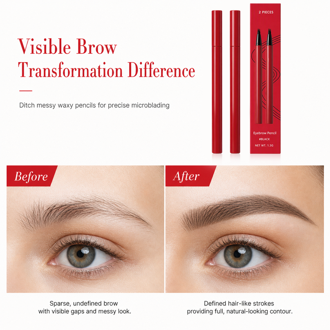 Draw Brow Strokes Instantly! No-Clump Multi-Prong Liquid Pen