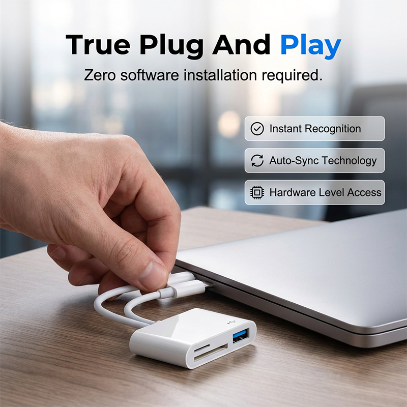 Transfer Files Instantly! No-Adapter 5-in-1 Card Reader