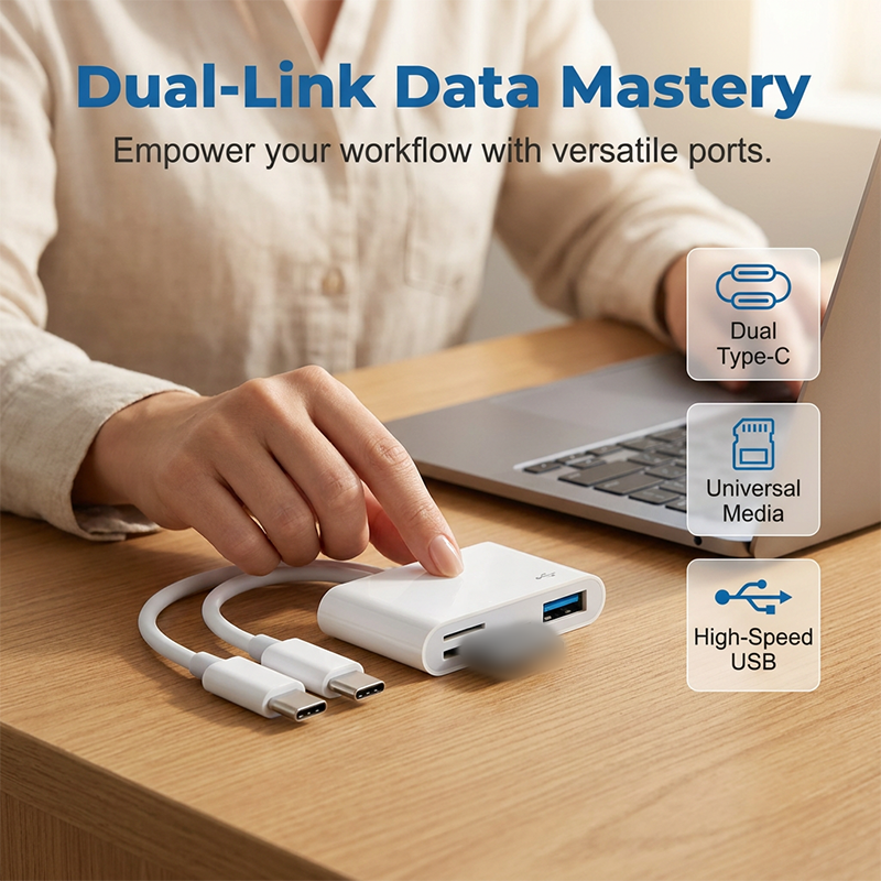 Transfer Files Instantly! No-Adapter 5-in-1 Card Reader