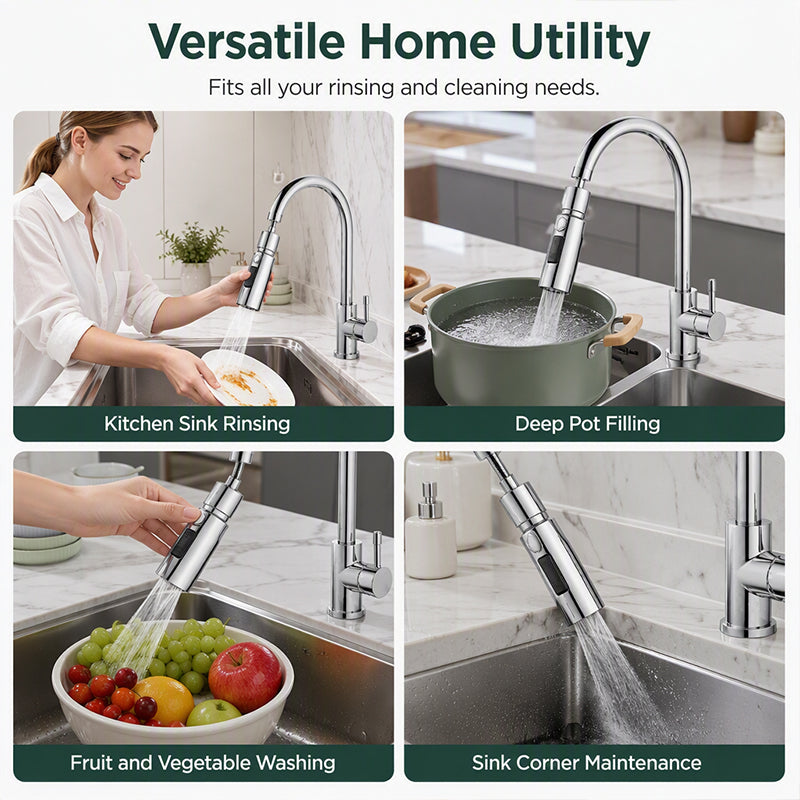 Reach Every Corner Instantly! No-Scrub 720° Faucet Extender