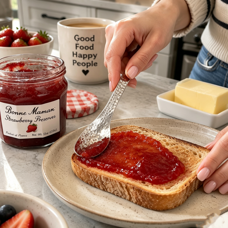 Scoop Desserts Elegantly! No-Smudge Hammered Steel Spoon