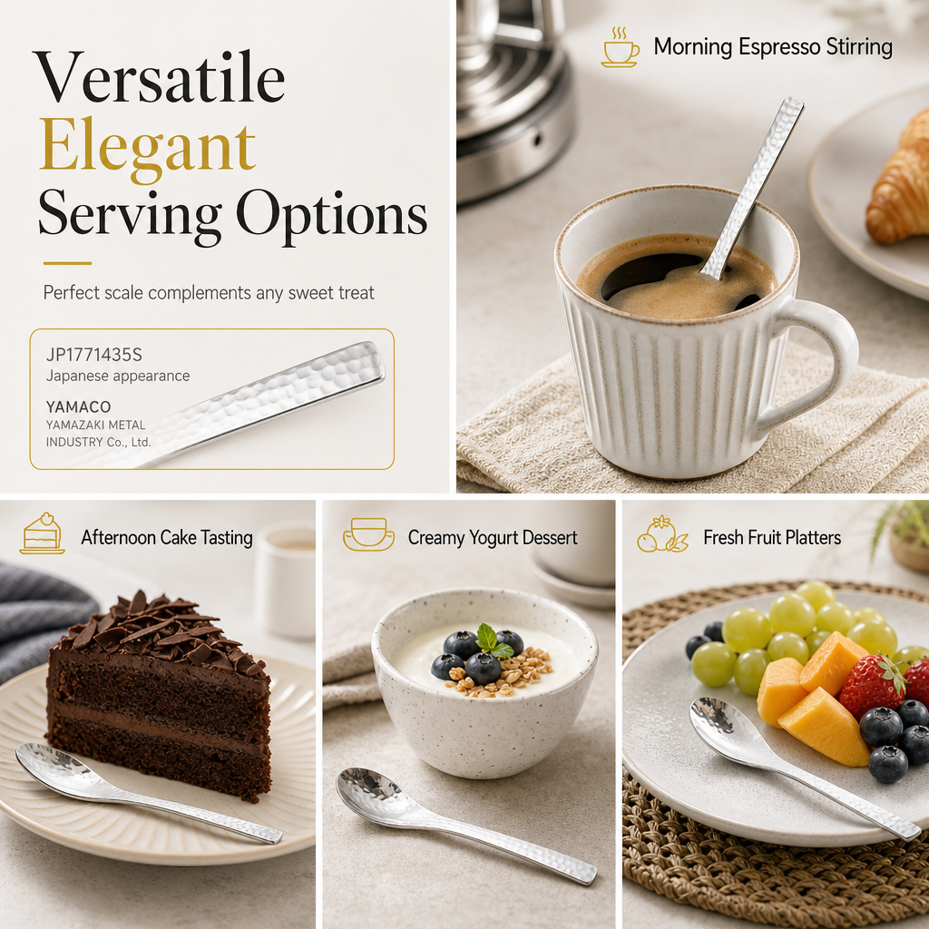 Scoop Desserts Elegantly! No-Smudge Hammered Steel Spoon