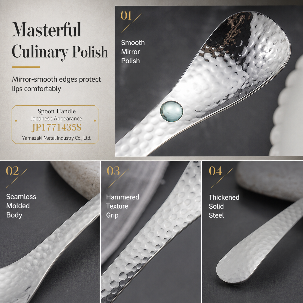 Scoop Desserts Elegantly! No-Smudge Hammered Steel Spoon