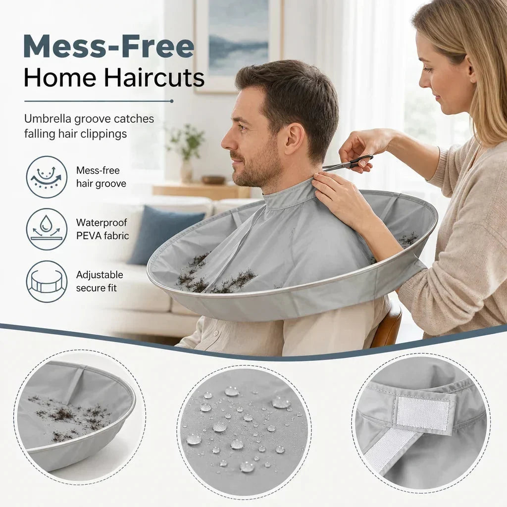 Catch Every Clip Instantly! No-Mess Foldable Haircut Cape