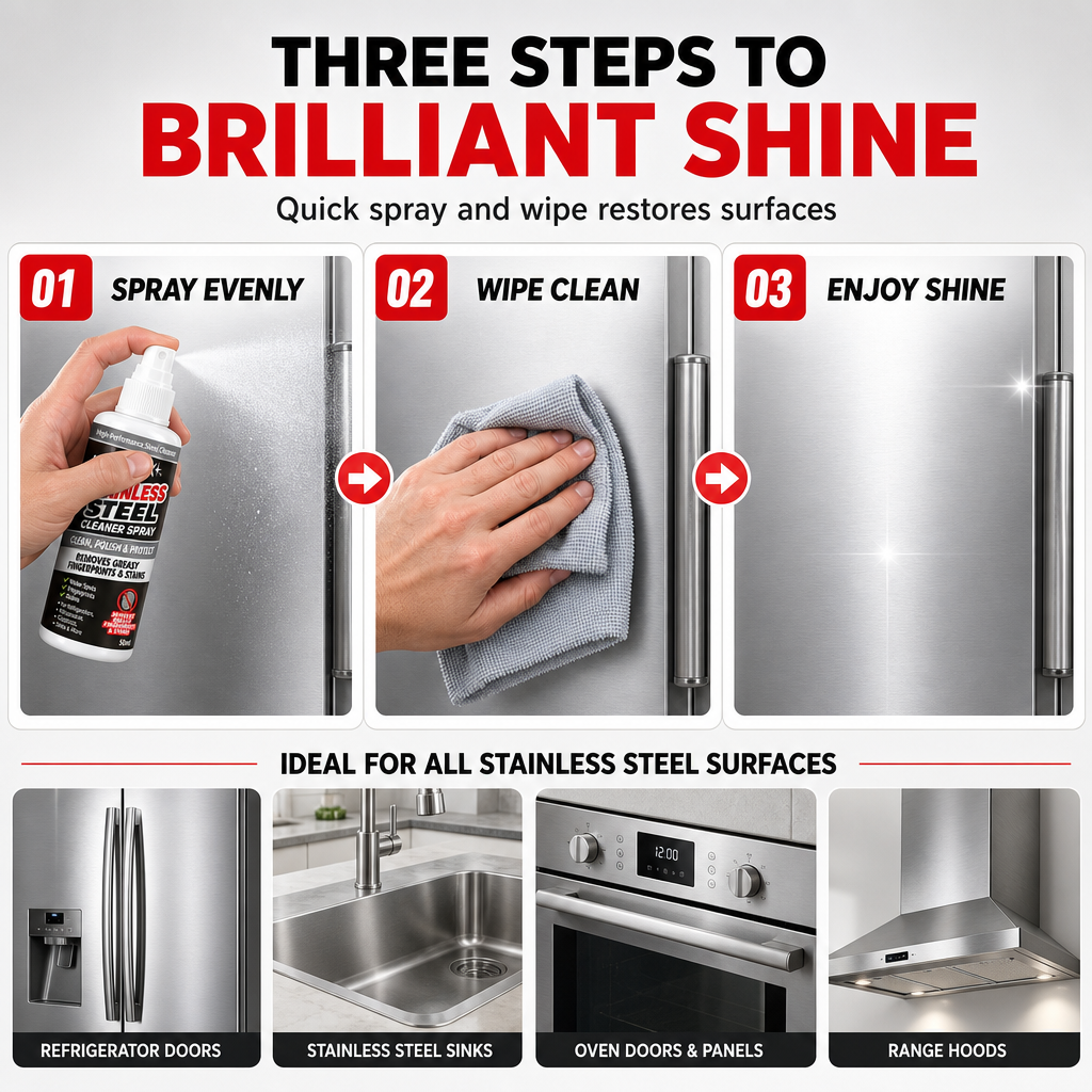 Polish Steel Instantly! No-Streak Multi-Surface Shine Spray