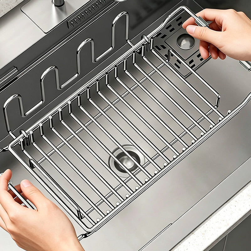 Dry Dishes Instantly! Expandable Stainless Steel Sink Drainer
