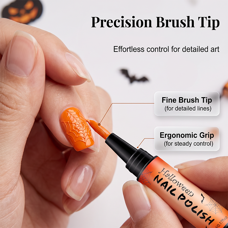 Paint Spooky Nails Instantly! No-Lamp Quick-Dry Halloween Pens