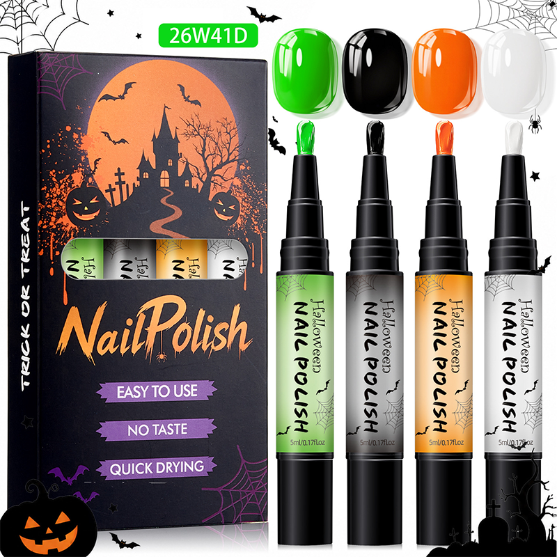 Paint Spooky Nails Instantly! No-Lamp Quick-Dry Halloween Pens