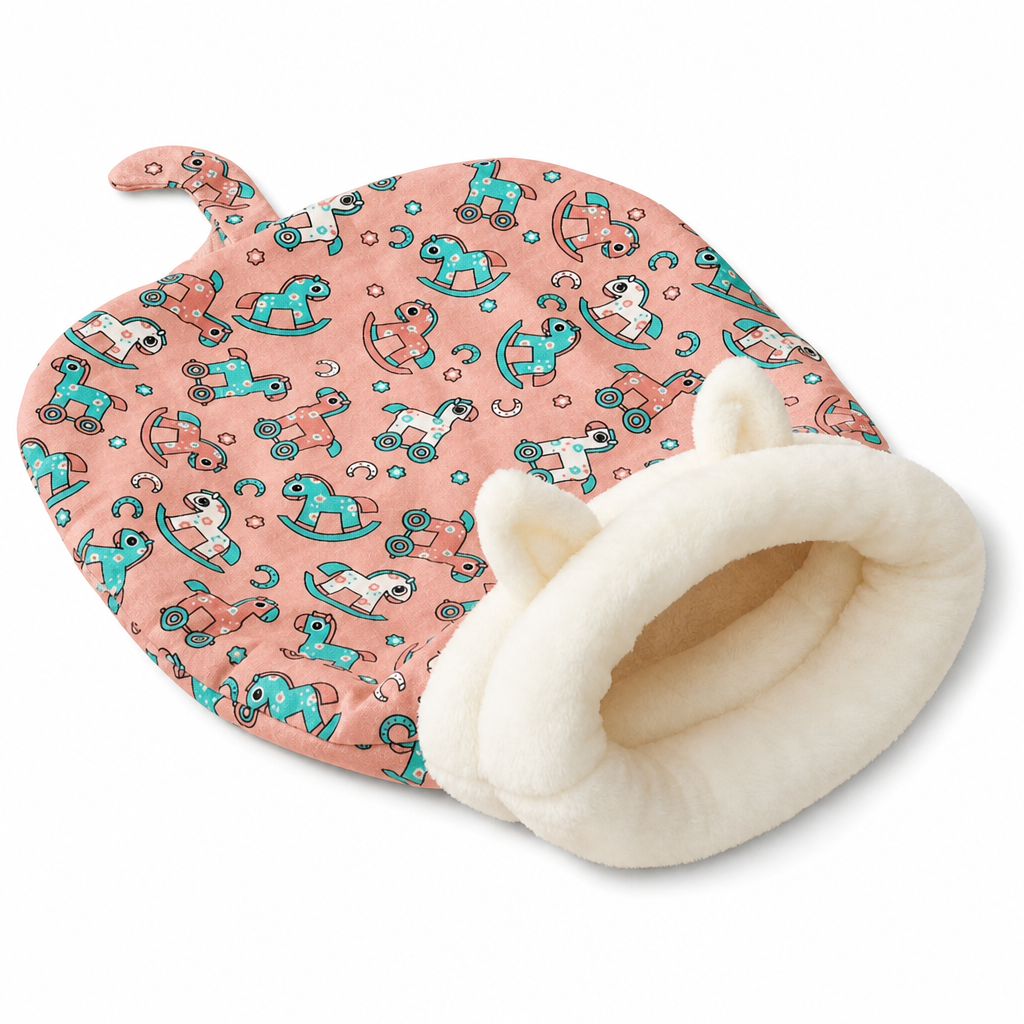 Give Pets A Cozy Hideaway Instantly! Semi-Enclosed Plush Pet Bed