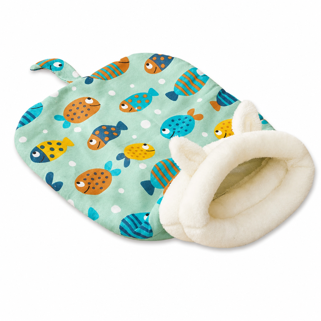 Give Pets A Cozy Hideaway Instantly! Semi-Enclosed Plush Pet Bed